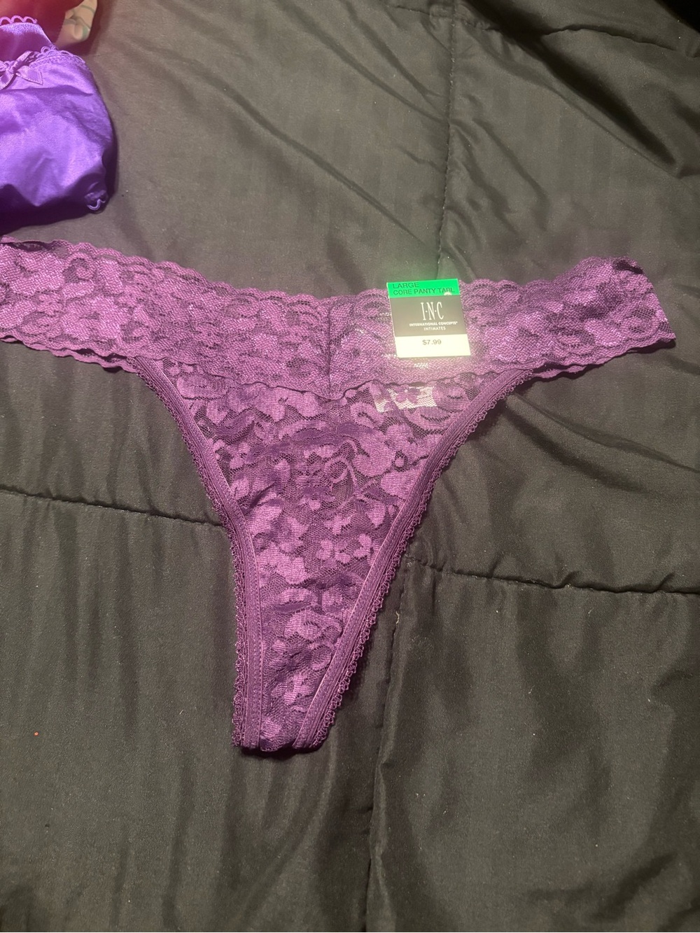 INC International Concepts Purple Lace Thong